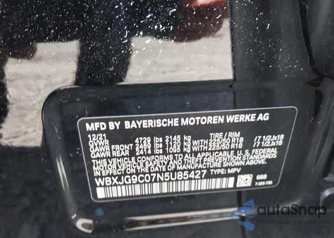 2022 BMW X1 xDrive28I from USA, damaged, VIN WBXJG9C07N5U85427